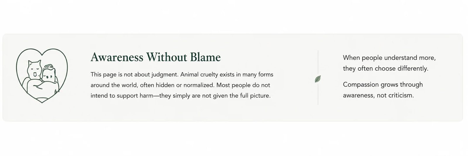 Awareness without blame — understanding leads to compassion