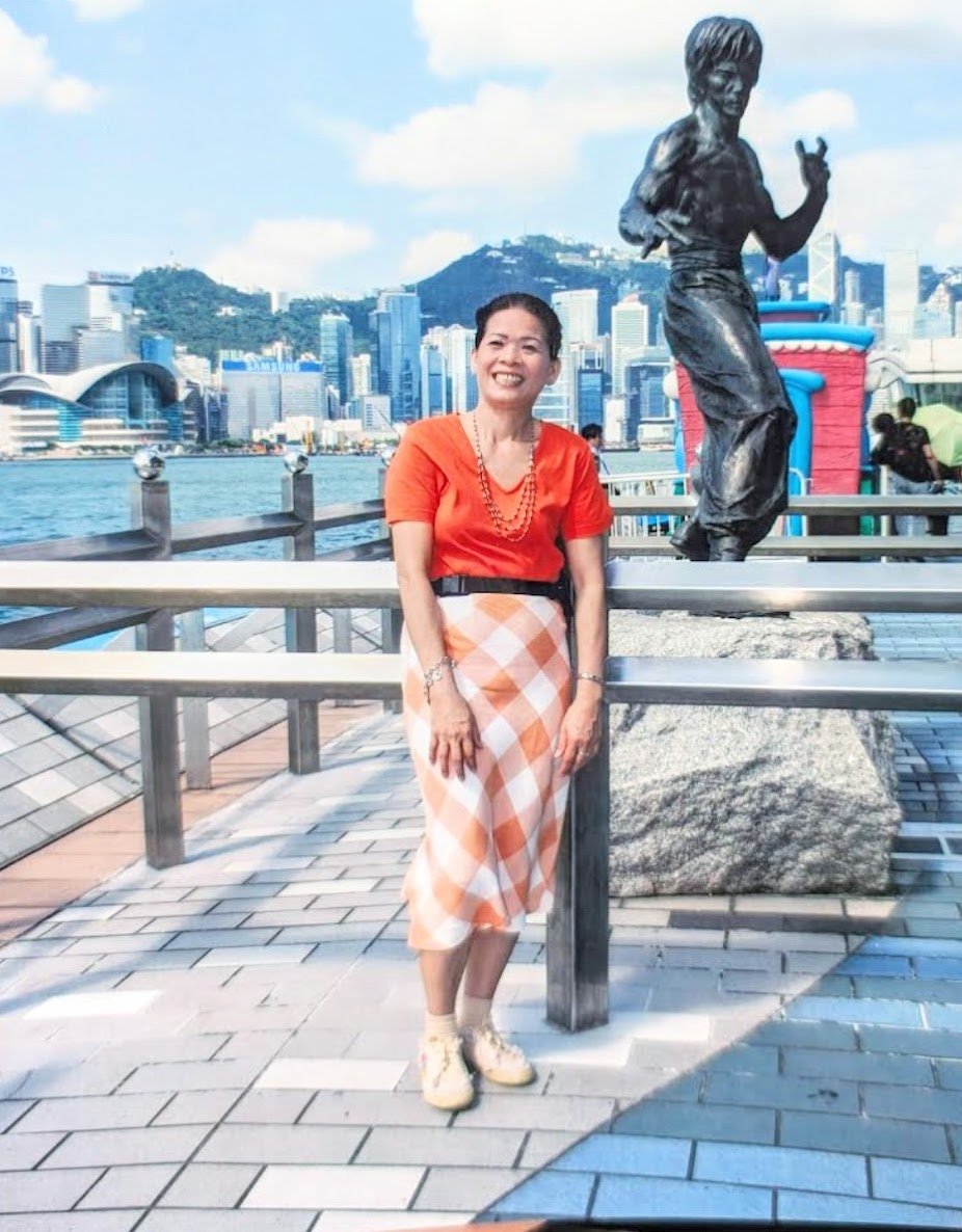 PhyTu's mother by Victoria Harbour, Hong Kong